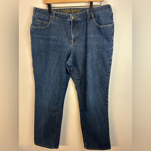 Lands' End Denim - Lands’ End Fit 2 Denim Jeans, Size 18W, Mid-Rise, Straight Leg, Plus Size Womens